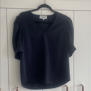 ba&sh Women's Classic Dark Blue V-Neck Blouse Sz 3